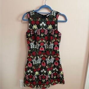LUCY PARIS Floral Embroidered Sleeveless Dress